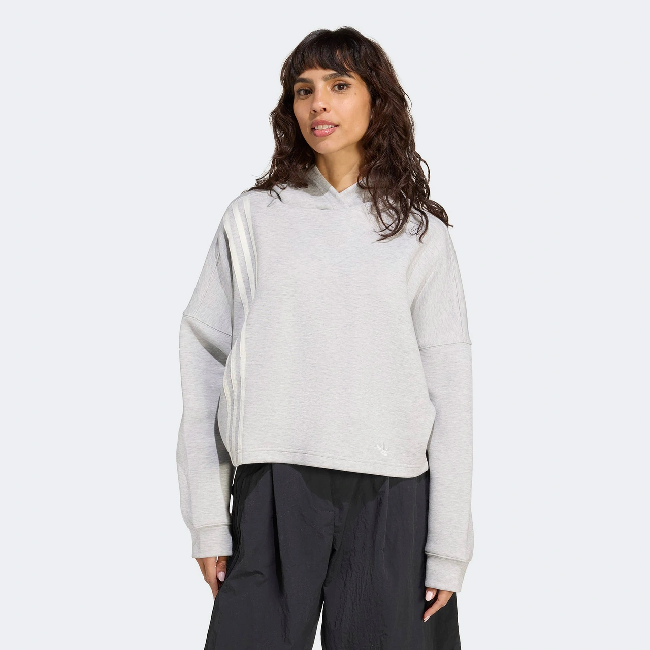 adidas 3 Stripes Hoody Kadın Gri Sweatshirt Jw3596 Gri