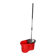 Zambak Plastik Temizlik Seti Kova+Mop+Paspas+Sap Kırmızı Renk