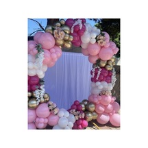 Krom Gold Makaron Pembe Pastel Beyaz Ve Fuşya Balon Zinciri 100 Adet A