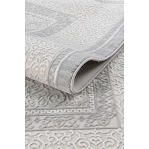 Badelya Home Krem Gri 7105 Modern Desen Doğal Taban Saçaklı Salon Koridor Mutfak Çocuk Oturma Odası Halı Yolluk 7105krem-gri