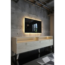 Resital Ledli Tv Sehpası - Led Işıklı - Gold Traverten - Gl9017-8