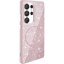 Nihcase Samsung Uyumlu Galaxy S25 Ultra Kılıf Simli Glossy Okso Magsafe Özellikli Kapak