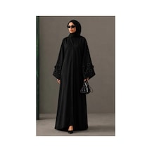 Nazzain Gül Detaylı Abaya Çok Renkli
