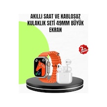 Watch 9 Max Akıllı Saat Seti 2 Kordonlu Kablosuz Kulaklık li Çok Renkli