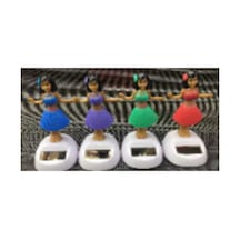 4 Adet Güneş Enerjili Solar Dans Eden Kız Yapışkanlı Figür Araba Dekor, Pil Gerektirmez, 10,5x5 Cm, Renk Karışık, Solar Dancing Girl