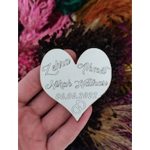 6 CM Yüzük Kalp Desenli Magnet Söz Nişan Nikah Düğün 25 Adet