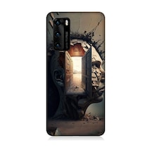 Huawei P40 Uyumlu İnsan Beyni Ve Hayali Desenli Silikon Kılıf