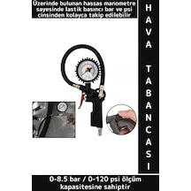 Profesyonel Hızlı Lastik Şişirme Tabancası Hassas Manometreli Bar Psı Ölçümlü Saatli Hava Tabancası