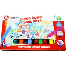 Fixpoint Jumbo Üçgen Mum Boya 12 Renk P-2138