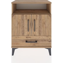 Arges Komodin 2 Raflı 2 Kapaklı 60x30x80 Çam-çam Çam