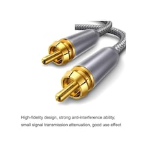 Novahub 5m Saf Bakır Rca Koaksiyel Hıfı Dijital Ses Kablosu Optik , Spdıf Subwoofer Hoparlör Kablosu Gümüş Gri