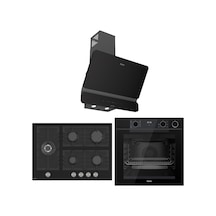 Ferre New Fryart - Steamart Bl Serisi Ultra Sessiz Siyah  QEP64CS-BL135-D080-SA Ankastre Set