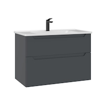 Orka Messina 85 Cm Mat Antrasit Banyo Dolabı Alt Modül Lavabo Antrasit