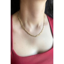 Kadın Kolye Kararmaz 14k Altın Renk Vip Seri İthal Kalın Yıldız Künye Model Kolye Altın