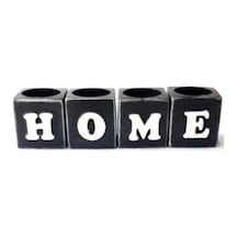 El Yapımı Dekoratif '' Home '' Yazan Mumluk Küpler. Nocolor-08b2ddd7