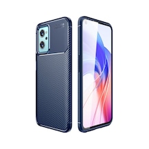 Oppo A96 4g Kılıf Karbon Görünümlü Silikon Kamera Korumalı Üstün Koruma Pazarplus Lacivert