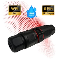 Su Geçirmez Saha Montaj Konnektör Ip68, Kablo Bağlantısı 6 Pin