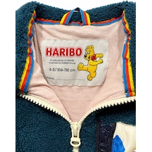 Harıbo Haribo Lisanslı Çocuk Dik Yaka Peluş Polar Ceket Kontrast Fermuarlı Yeşil