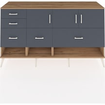 Kronos Konsol 3 Raflı 5 Çekmeceli 3 Kapaklı 176x59x99 Çam-antrasi Çam-antrasit