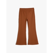 Koton İspanyol Paça Pantolon Kaşkorse Beli Lastikli Kahverengi 4wkg40142ak Kahve