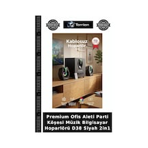 Premium Ofis Aleti Parti Köşesi Müzik Bilgisayar Hoparlörü D38 Siyah 2in1