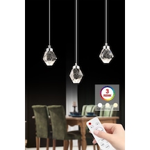 İstanbul Avize Kabarcıklı Yemek Masası Liya 3'lü Gümüş Kumandalı