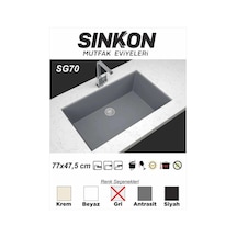 Sinkon Gri Granit Eviye 77 x 47.5 - Sg70 - Sinkon