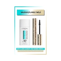 L'Oréal Paris Koyu Leke Karşıtı Yüz Güneş Kremi SPF50+ 50 ML + Panorama Hacim Veren Maskara