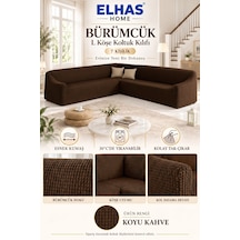 Bürümcük Eteksiz L Köşe Koltuk Örtüsü. 7 Kişilik Esnek, Köşe Koltuk Kılıfı. Toplam Uzunluk 550cm Koyu Kahve - 796363643 Koyu Kahve