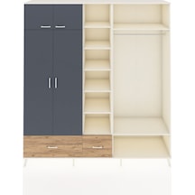 Hyperion Dolap 12 Raflı 2 Çekmeceli 2 Askılı 220x44x243 Aytaşı-antrasit/çam Antrasıt/atlas Çam - Aytası