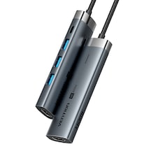 Vention 6'sı 1 Arada Alüminyum Alaşımlı Type-c Hub Çoklayıcı - 4k Hdmı 3xusb 3,0 Usb 3,2 Gen 1 Type-c Veri Pd Gri 0,15m
