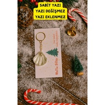 Yılbaşı Özel 10 Adet İstiridye İnci Anahtarlık - Jelatin Dahildir - Yılbaşı Hediyesi - Sabit Yazı