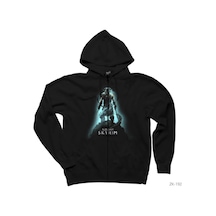 Skyrim Downguard Siyah Fermuarlı Kapşonlu Sweatshirt