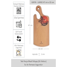 Yekpare Masif Ahşap Sunum Kesme Tahtası Desenli Kayın Large 3