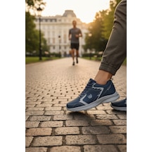 Enoch Erkek Lacivert Cilt Spor Ayakkabı - Hafif Taban Koşu Ve Yürüyüş Sneaker 2332 Lacı