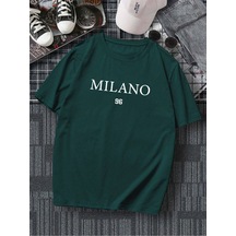 Milano Süprem T-shirt - Yeşil Oversize Bisiklet Yaka Kısa Kol Tişört Yeşil-72671