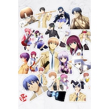 Angel Beats Anime Sticker Paketi 20 Adet Çok Renkli
