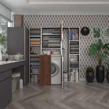 Kenzlife Çamaşır Makinesi Dolabı Kasparovmega Cvz 180 156 55-20 Banyo Kapaklı Arkalıksız Çok Renkli