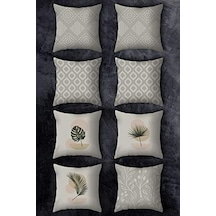 Emnasa Çift Tarafı Baskılı 43x43 Kırlent Kılıfı 8'li Set Kombini 50 x 22