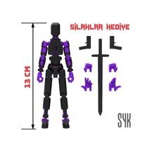 Robot 13 Dummy Siyah Mor Tüm Eklemleri Hareketli Aksiyon Figürü Oyuncak