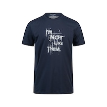 2as Alex Baskılı Erkek Sıfır Yaka T-shirt 035 Lacivert