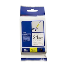 Brother TZE-FX251 24 mm Beyaz Üzeri Siyah Esnek Laminasyonlu Etik