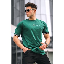 Madmext Koyu Yeşil Basic Erkek Tişört Koyu Yeşil