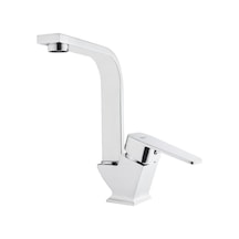 Tema Kare Slim Tek Gövde Kuğu Lavabo Bataryası Krom