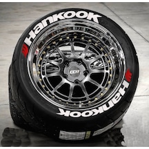 Hankook + Logo Araç Lastik Stikeri 8adet Lastik Yazısı Tüm Lastik Yanaklarına Uyumlu 25cm