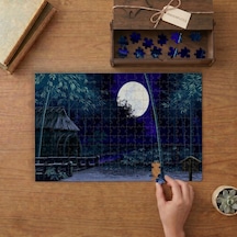 Ormanda Şirin Kulübe - Dolunay Tasarımı 240 Parça Ahşap Puzzle Ahşap Kutuda Mpy50212
