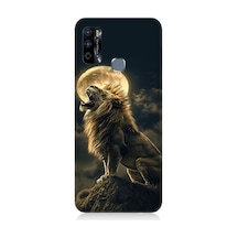 İnfinix Hot 9 Uyumlu Kükreyen Aslan Desenli Silikon Kılıf