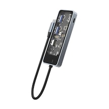 Recci RH16 Type-C PD 100W USB 3.0 HDMI Bağlantılı 5 in1 Hub