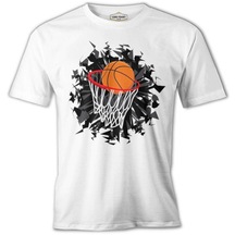 Basketbol - Pota Beyaz Erkek Tshirt