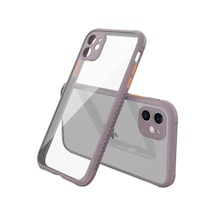 Newface Apple İphone 12 Mini Kılıf Miami Şeffaf Silikon - Açık Mor